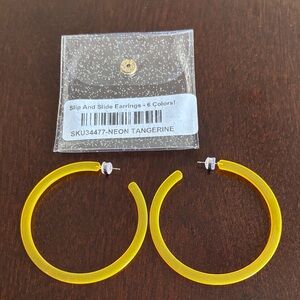 Vibrant Yellow Hoop Earrings
